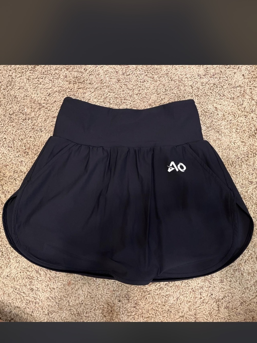 Black Athletic Skort with Logo